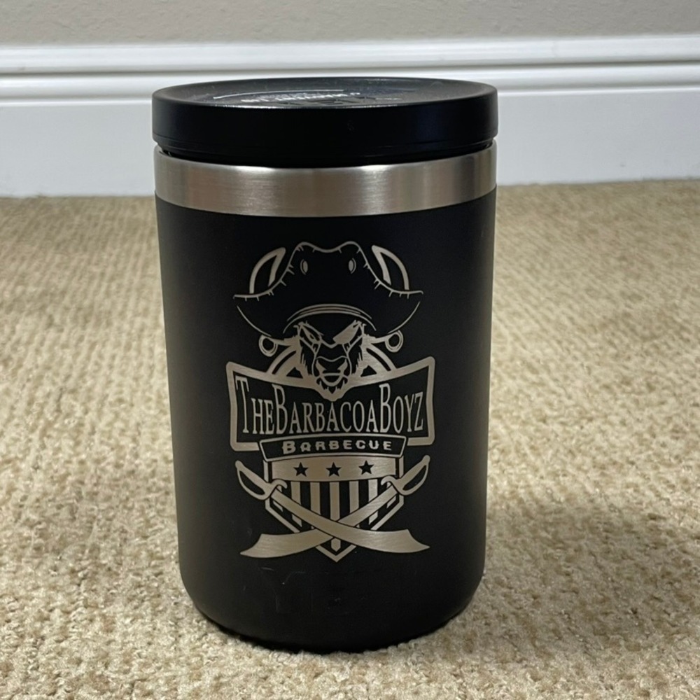 YETI Rambler 16oz Pint MagVent Lid Black The Barbacoa Boyz BBQ Pirate Custom